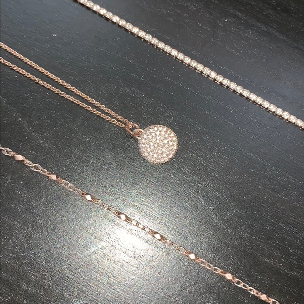 3 rose gold choker necklaces